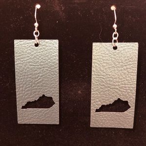 Faux leather Kentucky earrings!!